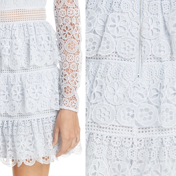 Self Portrait 2018 Tierred Scalloped Lace Dress - Picture 4 of 8